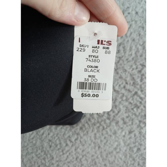 Vanity Fair Bra Womens 38DD Black Strapless Underwire Padded Style 74380 - Picture 3 of 6